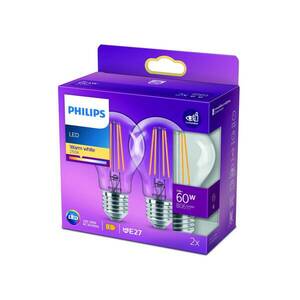 Philips LED izzó E27 7W 2, 700K izzószál világos 2 darabos készlet kép