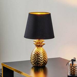 Előkelő kerámia lámpa Pineapple arany-fekete kép