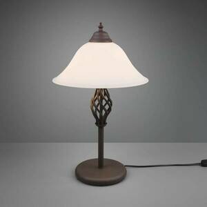 Asztali lámpa Rustica zsinórkapcsolóval, rozsda kép