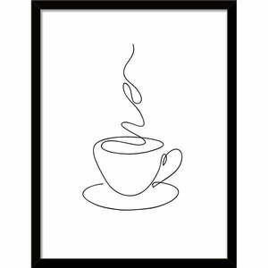 Keretezett poszter 30x40 cm Linear Coffee – Styler kép