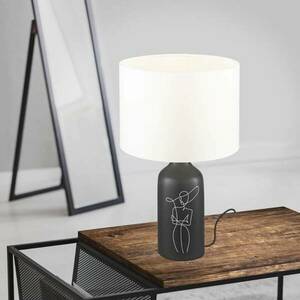 EGLO Vinoza asztali lámpa, talp fekete, búra fehér kép