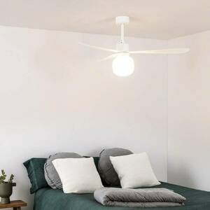 Mennyezeti ventilátor Amelia Ball LED lámpa, fehér kép
