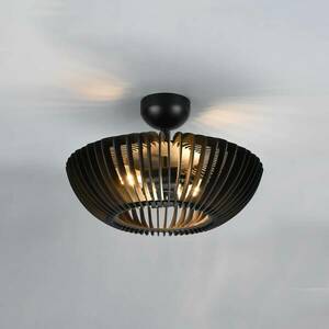 Mennyezeti lámpa Colino fa lamellákból, fekete kép