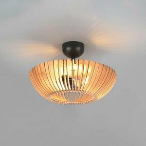 Mennyezeti lámpa Colino fa lamellákból, világos fa kép
