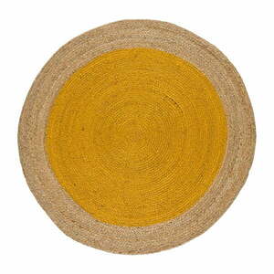 Mustársárga-natúr színű kerek szőnyeg ø 90 cm Mahon – Universal kép