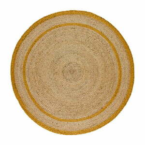 Mustársárga-natúr színű kerek szőnyeg ø 90 cm Mahon – Universal kép