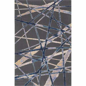 Sötétkék gyapjú szőnyeg 133x180 cm Sticks – Agnella kép