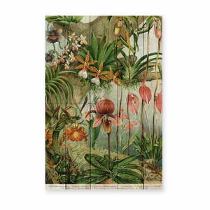 Jungle Flowers fali dekoráció borovi fenyőből, 60 x 40 cm - Madre Selva kép