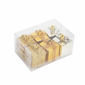 Karácsonyfadísz szett - arany ajándék - 4, 5 cm - 6 db / szett kép