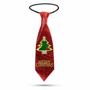 Karácsonyi nyakkendő - piros glitteres - 41 x 11 cm kép