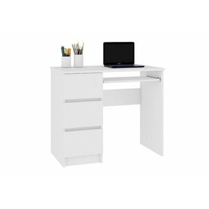 KORDA A-6 íróasztal, 90x77x50, fehér, balos kép