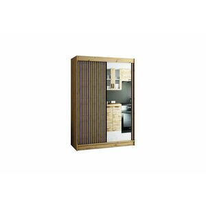 CAMELO 2 tolóajtós szekrény, 150x200x62, tölgy artisan/fekete kép
