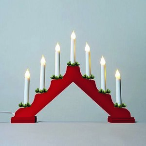 Adventi gyertyatartó húzott izzóval LED Filament, piros kép