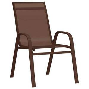 4 db barna textilén rakásolható kerti szék kép