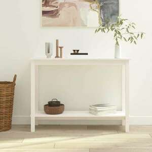 vidaXL fehér tömör fenyőfa tálalóasztal 110 x 40 x 80 cm kép