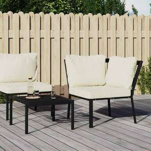 vidaXL acél kerti szék homokszínű párnákkal 76 x 76 x 79 cm kép