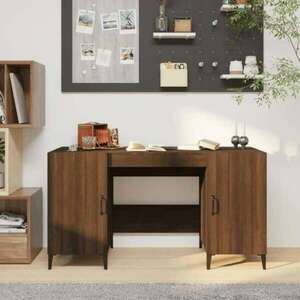 vidaXL barna tölgy színű szerelt fa íróasztal 140 x 50 x 75 cm kép