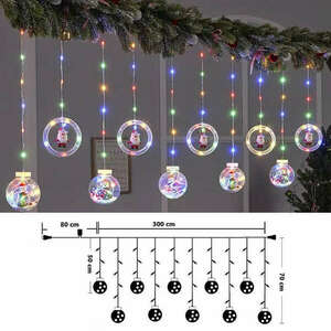 Összefűzhető Circle&Santa Claus/Mikulás LED Körben, 3m, LED f... kép