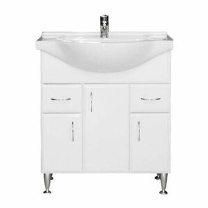 Bianca Plus 75 alsó szekrény mosdóval, magasfényű fehér színben kép
