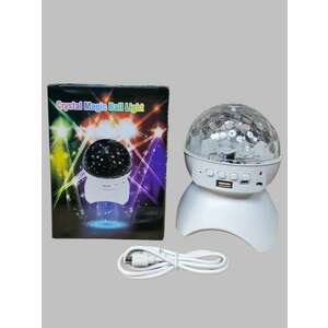 Forgó lámpa bluetooth hangszóróval fehér -LED Crystal Magic Ball kép