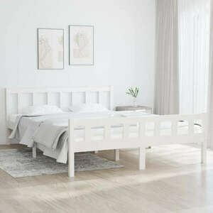 vidaXL fehér tömör fa ágykeret 140 x 200 cm kép