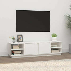 vidaXL fehér tömör fenyőfa TV-szekrény 156 x 40 x 40 cm kép