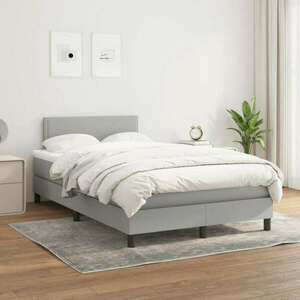 vidaXL világosszürke szövet rugós ágy matraccal 120 x 200 cm kép