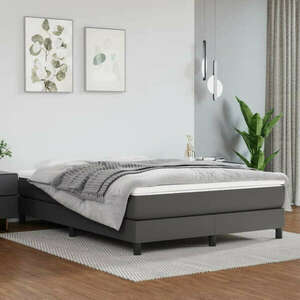 vidaXL szürke műbőr rugós ágy matraccal 140x190 cm kép