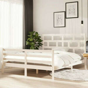 vidaXL fehér tömör fa ágykeret 160 x 200 cm kép