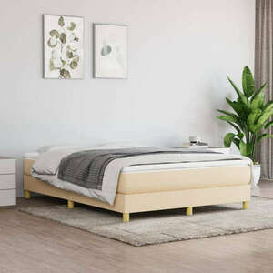 vidaXL krémszínű szövet rugós ágy matraccal 140 x 190 cm kép
