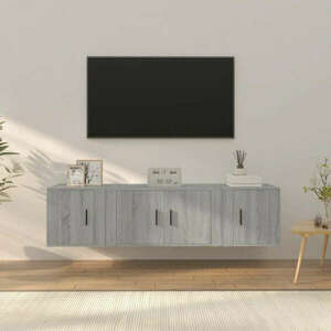 vidaXL 3 részes szürke sonoma színű szerelt fa TV-szekrényszett kép