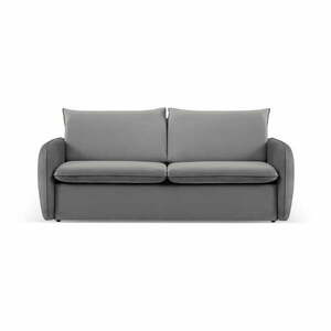 Szürke bársony kinyitható kanapé 214 cm Vienna – Cosmopolitan Design kép