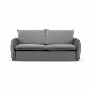 Szürke bársony kinyitható kanapé 194 cm Vienna – Cosmopolitan Design kép