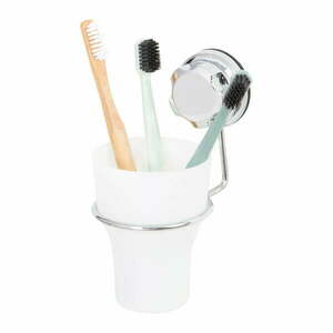 Ezüstszínű öntapadós fém fogkefetartó pohár Bestlock Bath – Compactor kép