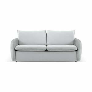 Világosszürke bársony kinyitható kanapé 214 cm Vienna – Cosmopolitan Design kép