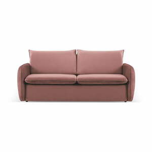 Rózsaszín bársony kinyitható kanapé 214 cm Vienna – Cosmopolitan Design kép