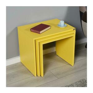 Adore Furniture KÉSZLET 3x Kávésasztal sárga kép