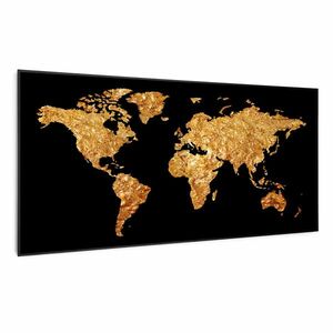 Klarstein Wonderwall Air Art Smart, infravörös hősugárzó, 120 x 60 cm, 700 W, arany térkép kép