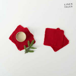 Piros poháralátét szett 4 db-os – Linen Tales kép