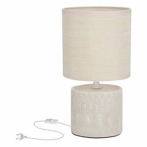 Bézs asztali lámpa textil búrával (magasság 26 cm) Dina – Candellux Lighting kép