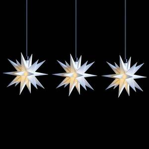 LED fényfüzér mini csillagok kültéri 3 égős fehér kép