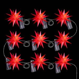 LED fényfüzér bébi csillagokkal kültéri 9égő piros kép