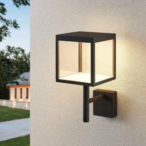 LED kültéri fali lámpa Cube üvegbúrával, grafit kép