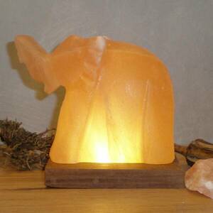 Elefánt LED sólámpa talppal, borostyán kép