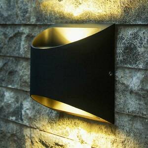 LED kültéri fali lámpa Dodd, félkör alakú, fekete kép