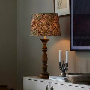 PR Home Lodge asztali lámpa fa/textil búra virágok kép