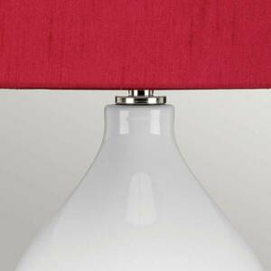 Textil asztali lámpa Isla nikkel polírozott/piros kép