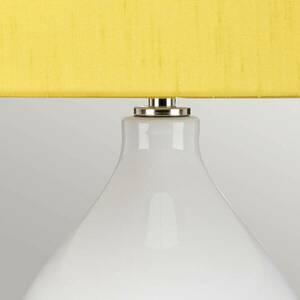 Textil asztali lámpa Isla nikkel polírozott/sárga kép