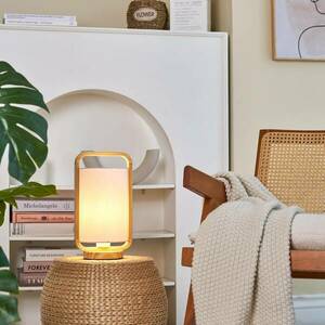 Pauleen Woody Charm asztali lámpa, szövet/fa kép