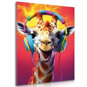Kép zsiráf fülhallgatóval kép